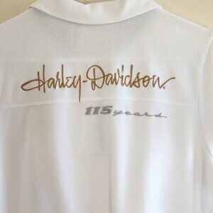 Harley-Davidson 115 Year Anniversary Women's Short Sleeve Polo Shirt Size Large